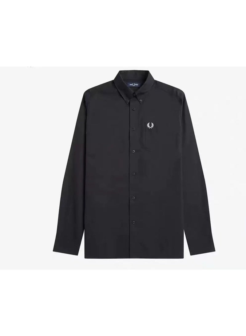 Fred Perry Men's Long-Sleeve Plain Button-Down Shirt, Smart-Casual - Image 2