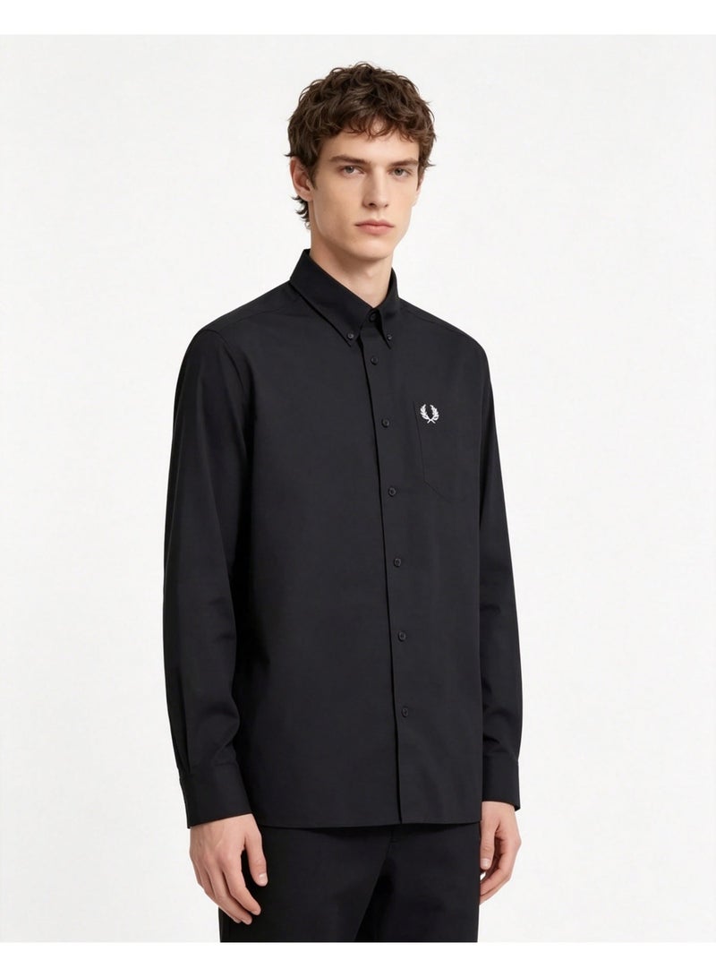 Fred Perry Men's Long-Sleeve Plain Button-Down Shirt, Smart-Casual - Image 1