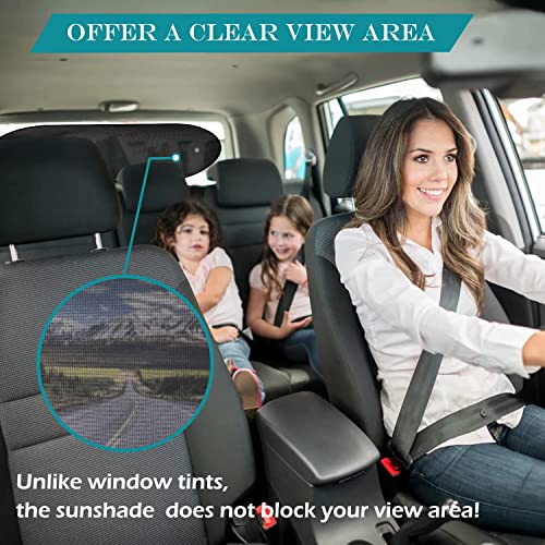 IC ICLOVER Car Sun Shade, Folding Automotive Rear Window Shade, Universal Mesh Screen Back Window Sun Visor with Magnet Adsorption for Children Kids - Image 4