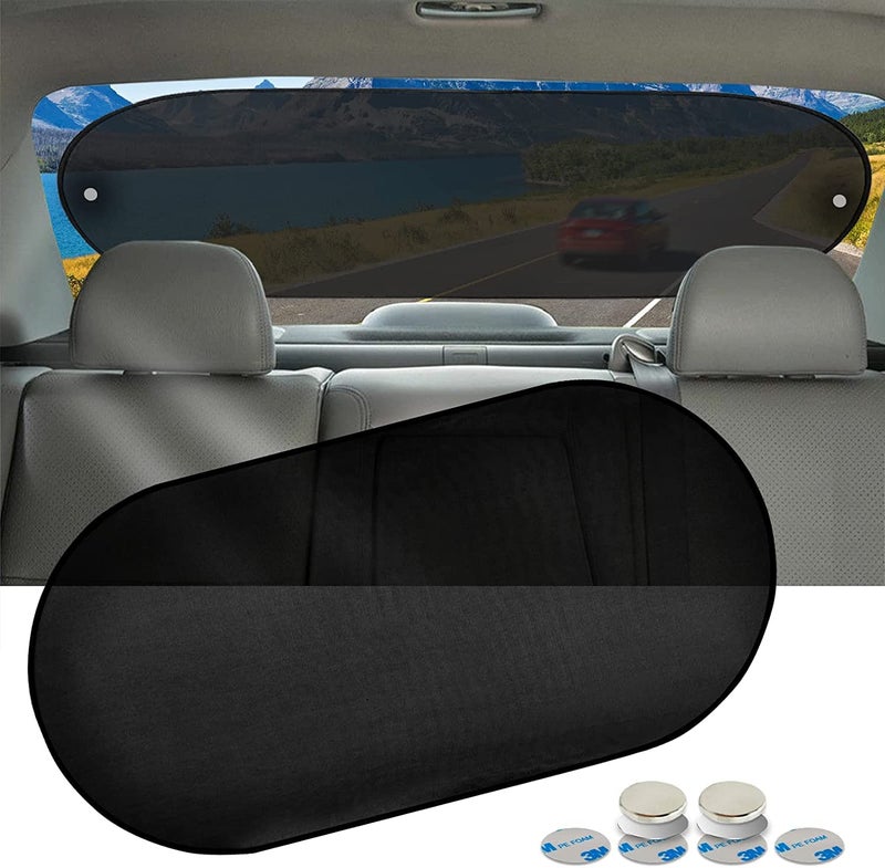 IC ICLOVER Car Sun Shade, Folding Automotive Rear Window Shade, Universal Mesh Screen Back Window Sun Visor with Magnet Adsorption for Children Kids - Image 1
