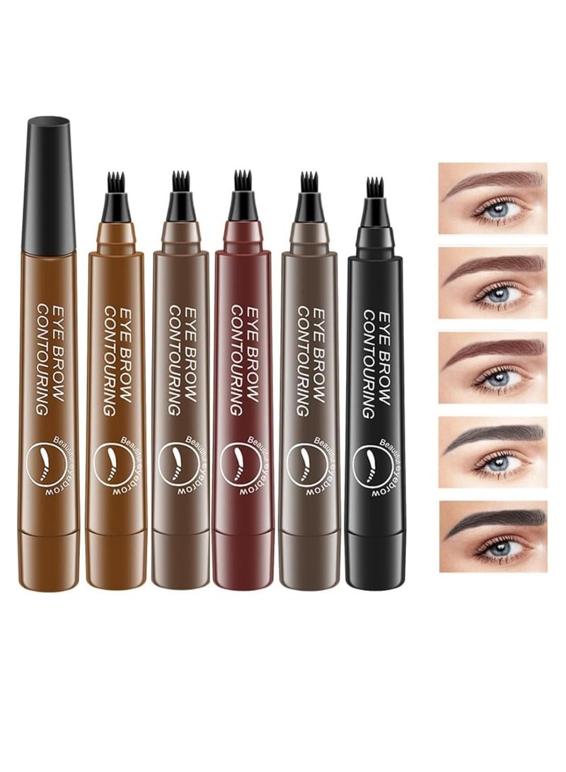 SYOSI Eyebrow Contouring Pen Suake Magical Precise Waterproof Brow Pen 4 Tipped Precise Brow Pen 24 Hours Long Lasting Waterproof and Smudge-Proof Creates Natural 5PCS - Image 1