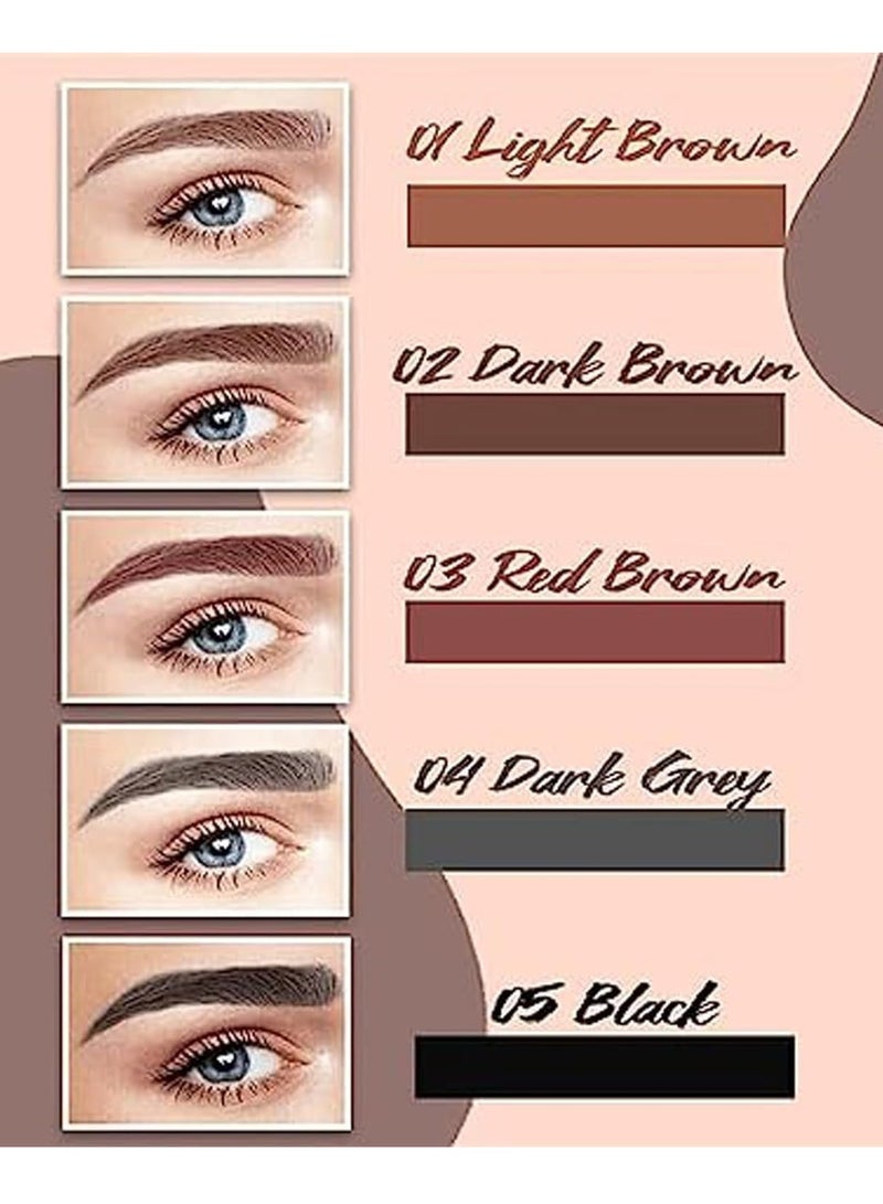 SYOSI Eyebrow Contouring Pen Suake Magical Precise Waterproof Brow Pen 4 Tipped Precise Brow Pen 24 Hours Long Lasting Waterproof and Smudge-Proof Creates Natural 5PCS - Image 3