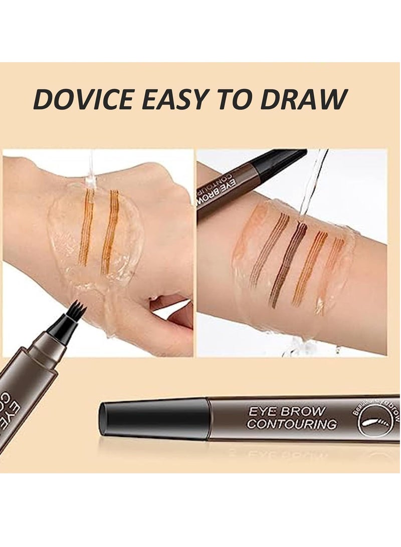 SYOSI Eyebrow Contouring Pen Suake Magical Precise Waterproof Brow Pen 4 Tipped Precise Brow Pen 24 Hours Long Lasting Waterproof and Smudge-Proof Creates Natural 5PCS - Image 4