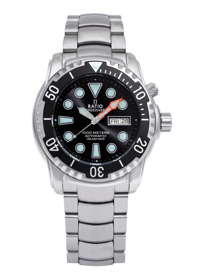 Ratio FreeDiver Helium-Safe 1000M Sapphire Automatic 1068HA96-34VA-BLK Men's Watch - Image 1
