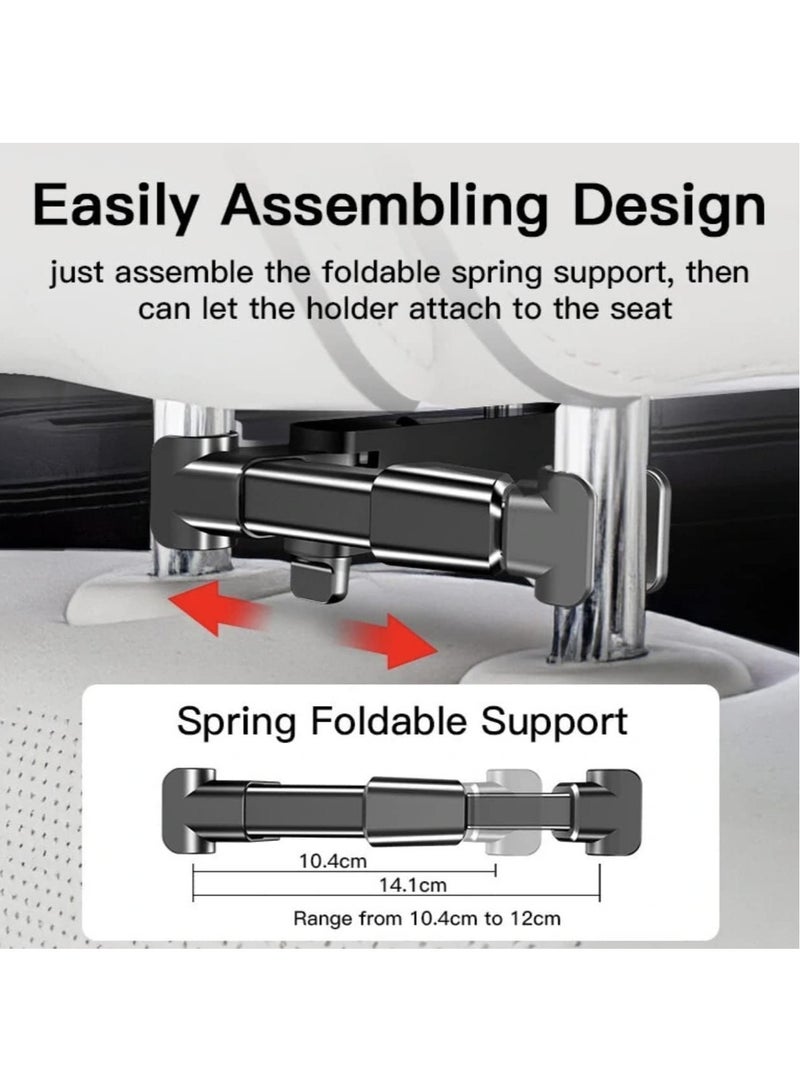 C117 Car Tablet Headrest Mount Tablet Holder for Car Seat 360 Degree Rotation Compatible with 4.7inch to 12.9 inch, Compatible with Tablets/iPhone 13/iPads - Image 3