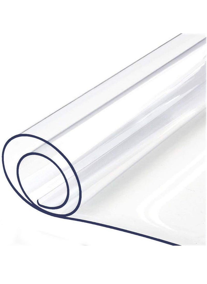 XiuWoo Home PVC Tablecloth Waterproof Transparent PVC Wipe Clean Tablecloth Desk Protector Cover Clear Table Cloth  - Image 1
