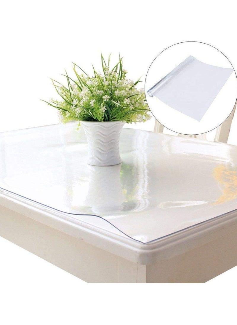 XiuWoo Home PVC Tablecloth Waterproof Transparent PVC Wipe Clean Tablecloth Desk Protector Cover Clear Table Cloth  - Image 3