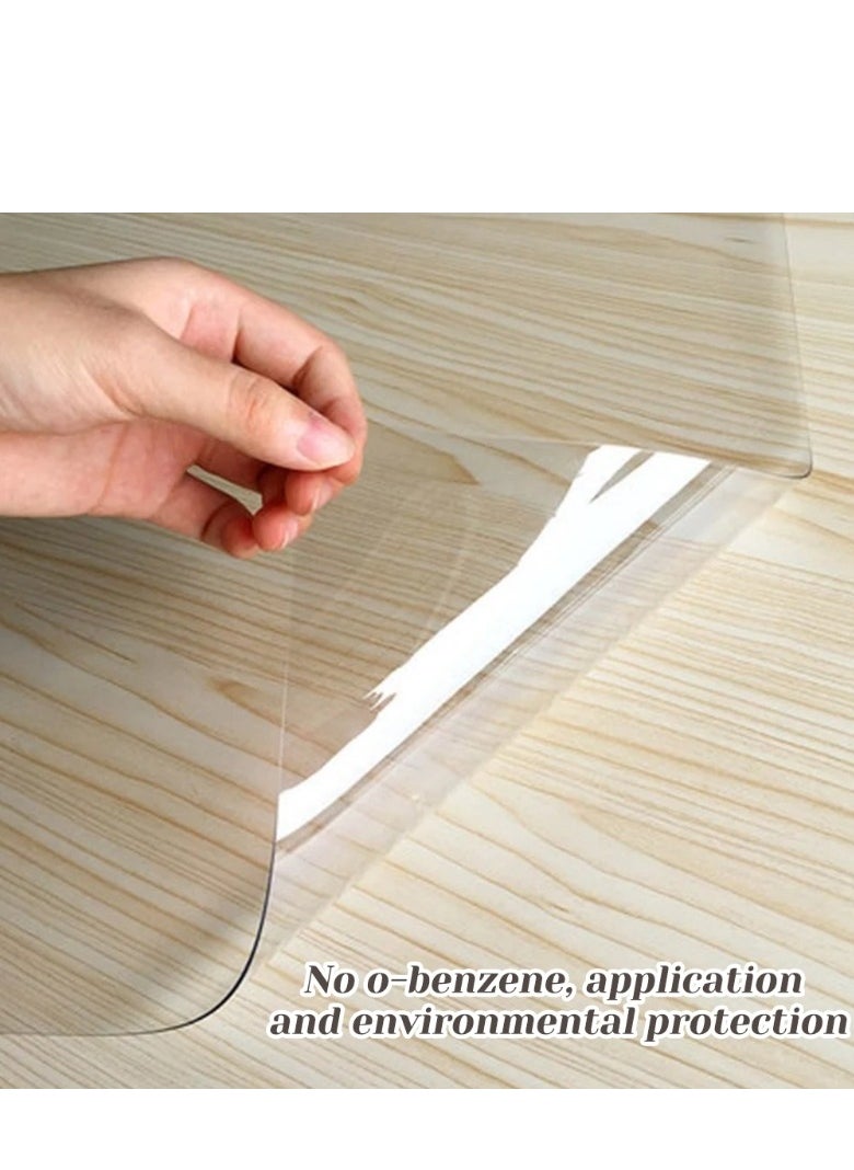 XiuWoo Home PVC Tablecloth Waterproof Transparent PVC Wipe Clean Tablecloth Desk Protector Cover Clear Table Cloth  - Image 4