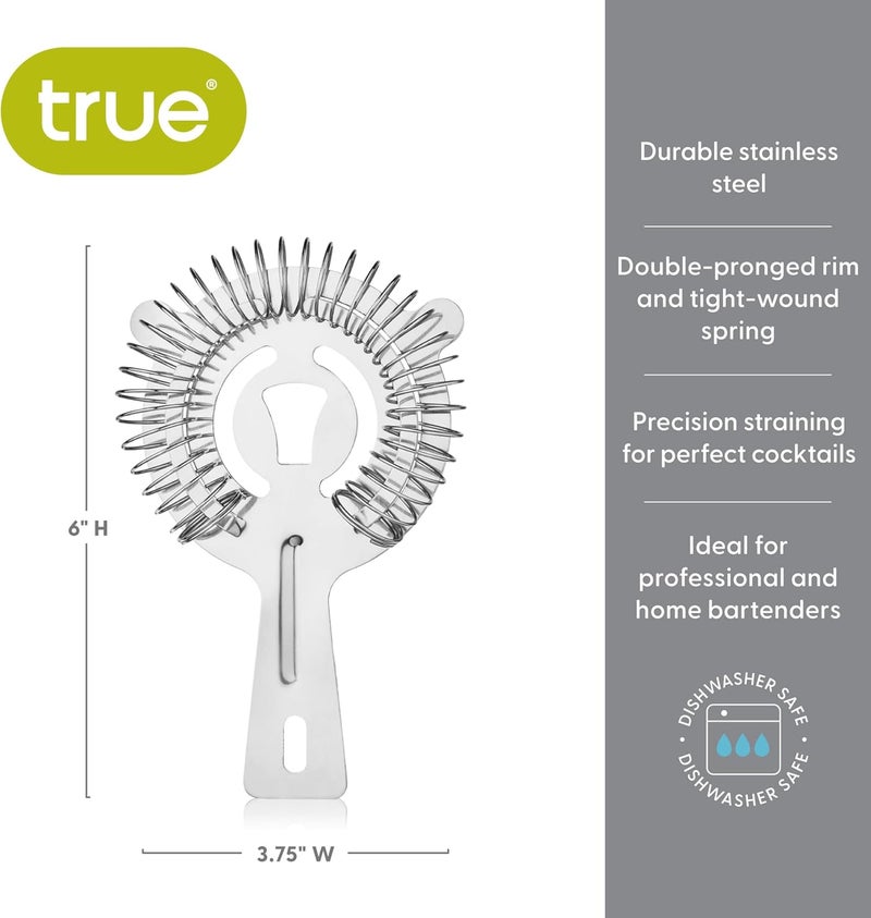 True Hawthorne Strainer, Stainless Steel Strainer, Cocktail Strainer for Drinks, Martini Strainer, Strainer for Bartending, Bar Accessories, Bar Tools - Image 3
