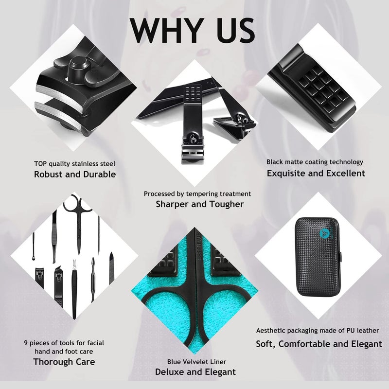 HANTEKAS 9 in 1 Manicure and Pedicure Set - Image 4