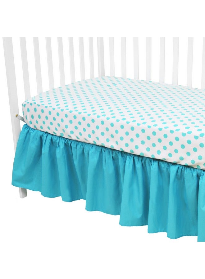 TL Care TL Care 100% Natural Cotton Percale Fitted Crib Sheet for Standard Crib and Toddler Mattresses, White with Aqua Dot , 28 x 52, Soft Breathable, for Boys and Girls - Image 3