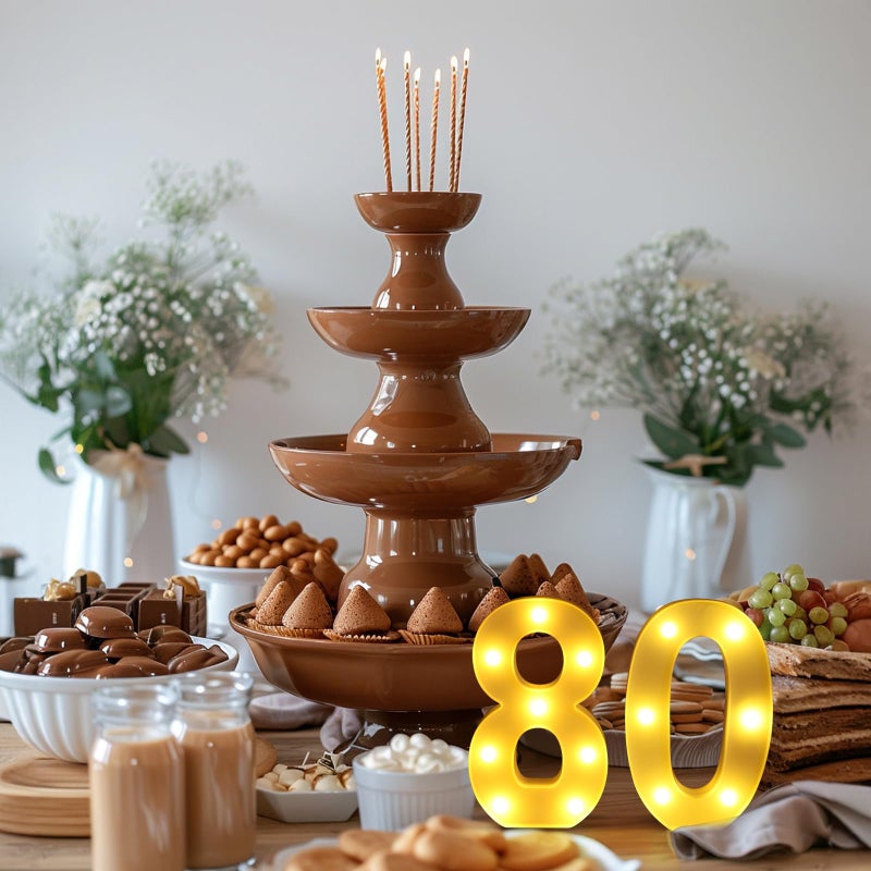 Funsky 80th Birthday Decorations for Women Men,Happy 80 Birthday Decorations for Centerpieces Table,80 Light Up Numbers Sign Led for Party Backdrop Wall Decor for Wedding Anniversary Home - Image 4