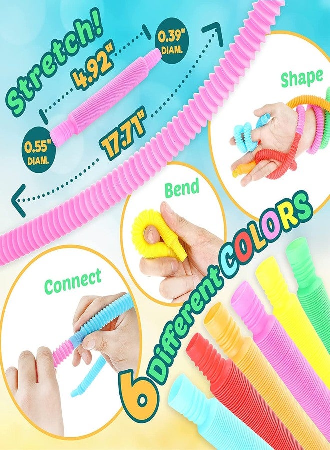 MaxxIc Laboratories Pop Tube Toys for Kids | Pop It Music Pipe Stress & Anxiety Relief | Sensory Bendable Stimming Toy | Adjustable Multicolored Set of 6 - Image 4