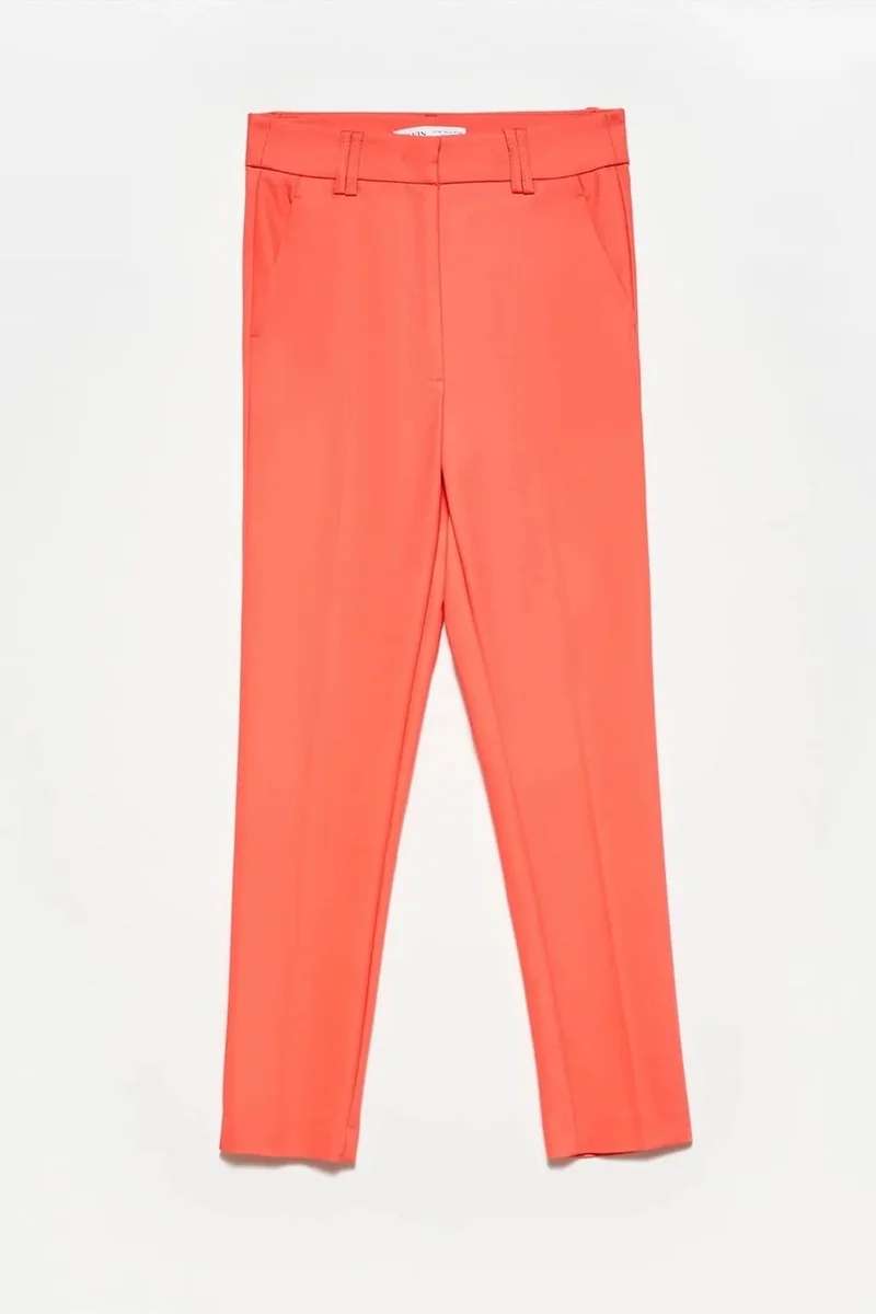DILVIN High-Waist Straight-Leg Cotton Trousers