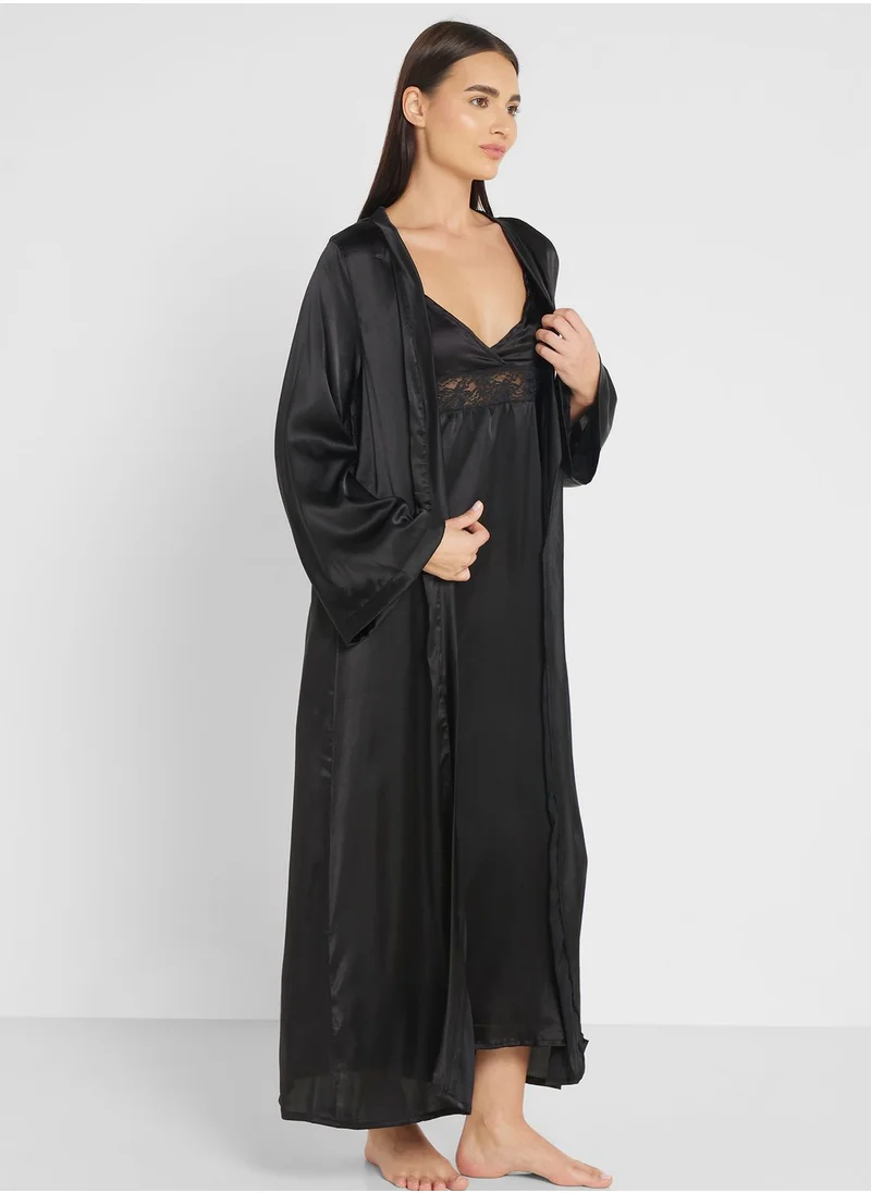 Khizana Night Slip Dress With Robe