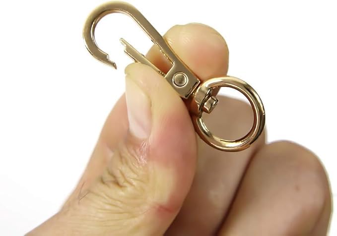 Muzztech Pack of 50 Swivel Lobster Clasps Push Gate Snap Hook Bag Clips Purse Accessories - Gold - Image 5
