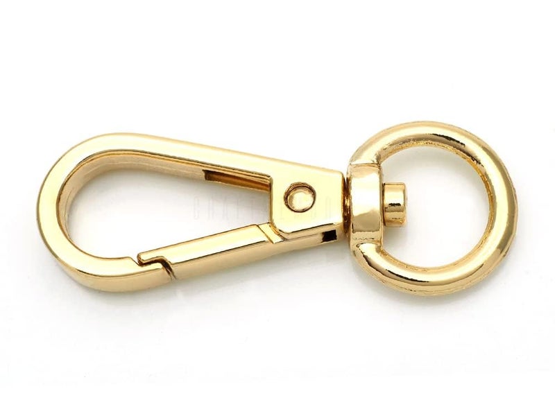 Muzztech Pack of 50 Swivel Lobster Clasps Push Gate Snap Hook Bag Clips Purse Accessories - Gold - Image 4