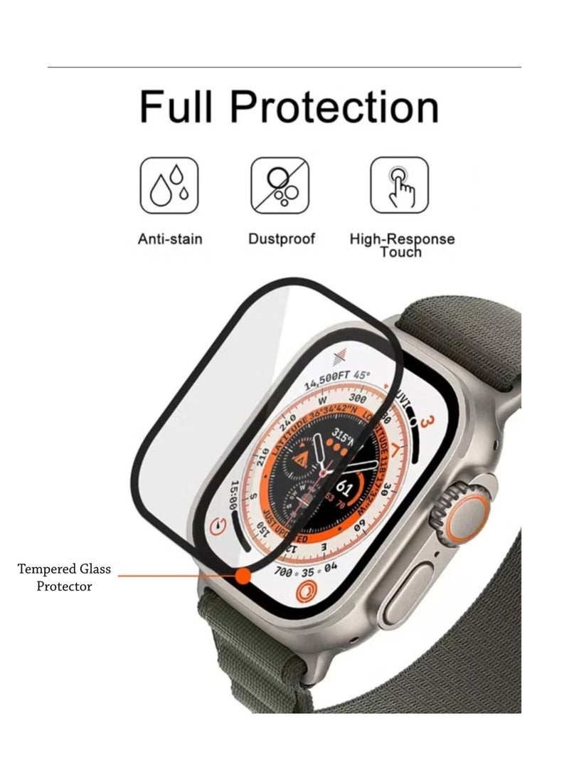 Waldic - Apple Watch Ultra 2 49mm Premium Screen Protector- Crisp Clarity, Ultimate Safety, Shield Against Smudges, Reliable Quality, Easy Installation & Removal - Black - Image 1
