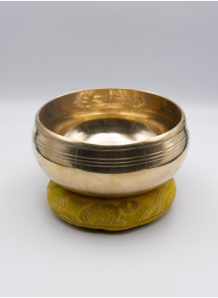 Alpine Crystals UAE Authentic Himalayan Golden Singing Bowl Single Set Handcrafted in Nepal Includes Traditional Wooden Striker and Silk Cushion  - Image 2