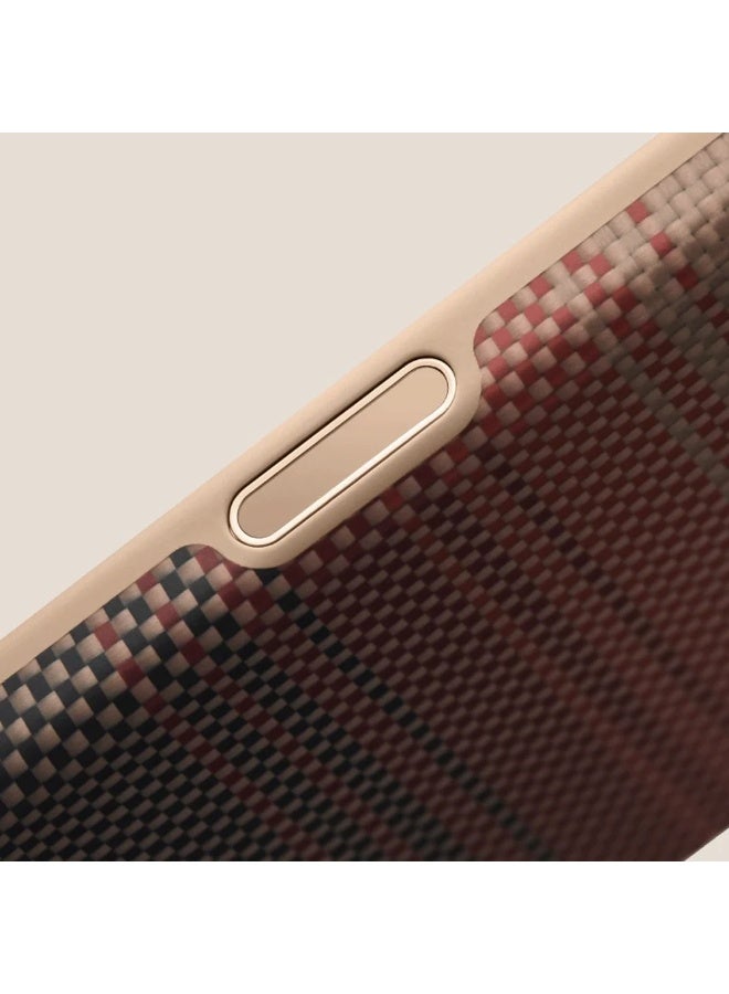 PITAKA حافظة PITAKA لجهاز iPhone 17 Pro، Ultra Gurad، واقية، مضادة للصدمات، تغطية كاملة، متوافقة مع MagSafe، متينة، من ألياف الأراميد، تمتص الصدمات، شحن لاسلكي، للأعمال، أنيقة - غروب الشمس - Image 5