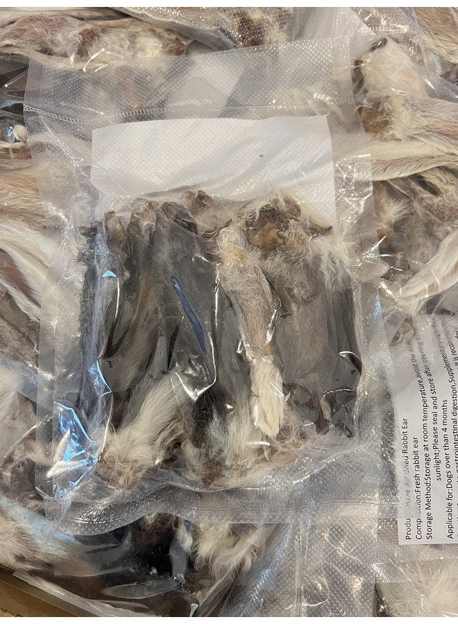 آذان أرنب مجففة بالهواء - آذان أرنب مجففة للكلاب والقطط، آذان أرنب مع الفراء - وجبة خفيفة صحية عالية القيمة لتدريب الكلاب 70 جرامًا لكل كيس (10-15 أذنًا) - Image 4