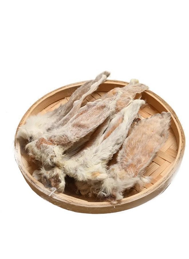 آذان أرنب مجففة بالهواء - آذان أرنب مجففة للكلاب والقطط، آذان أرنب مع الفراء - وجبة خفيفة صحية عالية القيمة لتدريب الكلاب 70 جرامًا لكل كيس (10-15 أذنًا) - Image 1