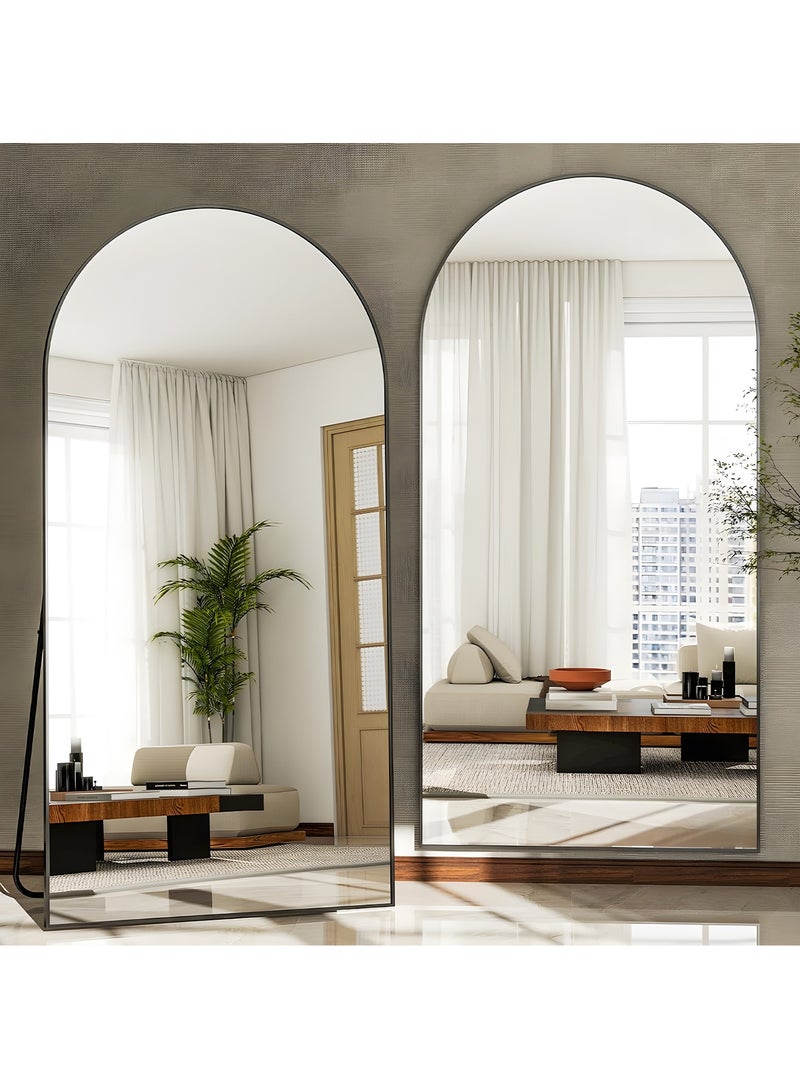 Taimi Extra Large Mirror with Elegant Frame and Shatterproof Glass 180x80 cm - Full Length Mirror with Black Metal Frame and Back Stand - Its Stunning Design Fits Living Room and Bedroom  - Image 4
