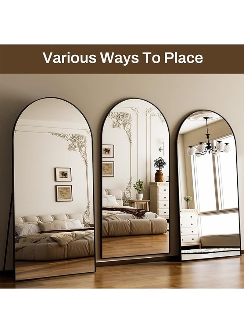 Taimi Extra Large Mirror with Elegant Frame and Shatterproof Glass 180x80 cm - Full Length Mirror with Black Metal Frame and Back Stand - Its Stunning Design Fits Living Room and Bedroom  - Image 5