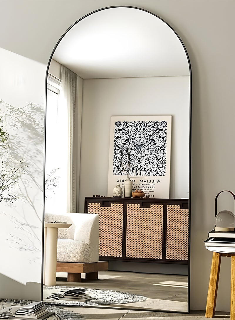 Taimi Extra Large Mirror with Elegant Frame and Shatterproof Glass 180x80 cm - Full Length Mirror with Black Metal Frame and Back Stand - Its Stunning Design Fits Living Room and Bedroom  - Image 2