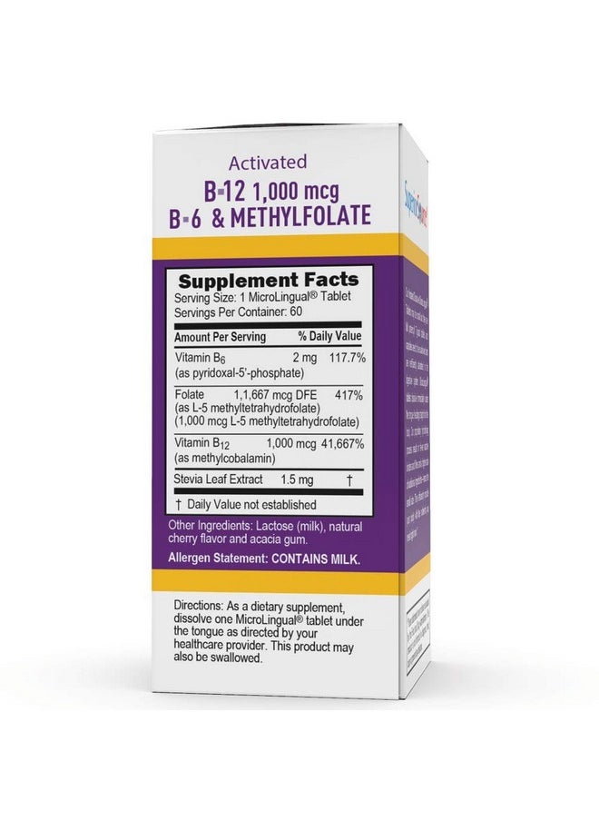 Superior Source No Shot Vitamin B12 Methylcobalamin (1000 Mcg) Methylfolate B6 Quick Dissolve Sublingual Tablets 60 Ct Cognitive Health Increase Energy Healthy Heart Stress Support Nongmo  - Image 3