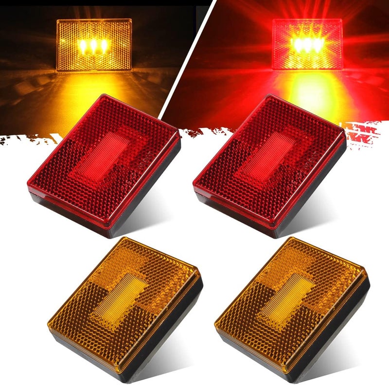 Partsam 4 Pcs LED Trailer Clearance Side Marker Light Set - Image 1