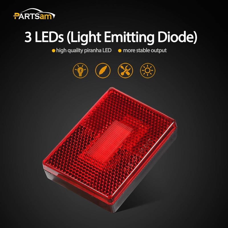 Partsam 4 Pcs LED Trailer Clearance Side Marker Light Set - Image 3