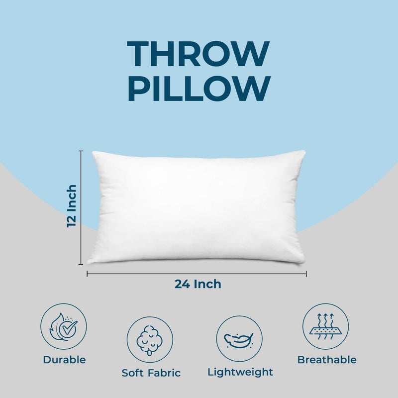 Utopia Bedding Throw Pillows (Set of 4  White)  12 x 24 Inches Pillows for Sofa  Bed and Couch Decorative Stuffer Pillows - Image 4