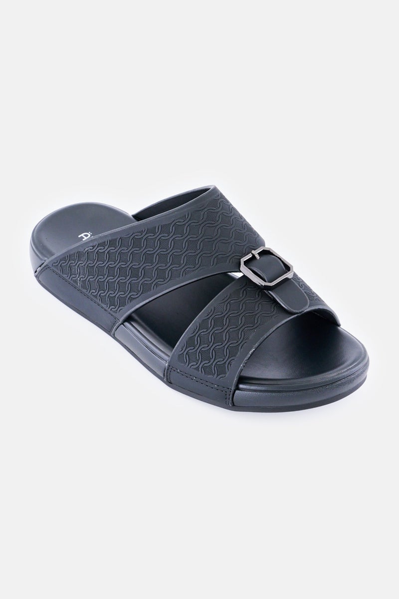 Algspar Men Slip On Arabic Sandals, Black - Image 1