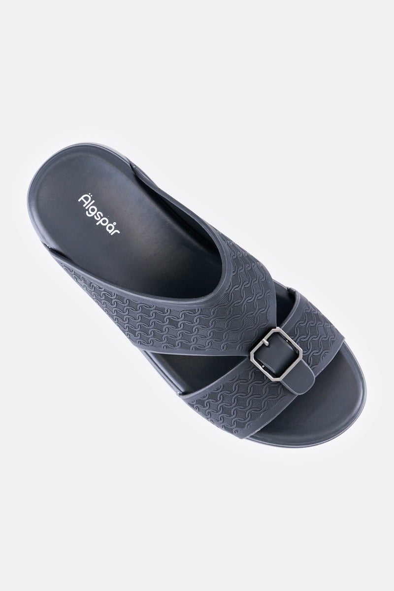 Algspar Men Slip On Arabic Sandals, Black - Image 4