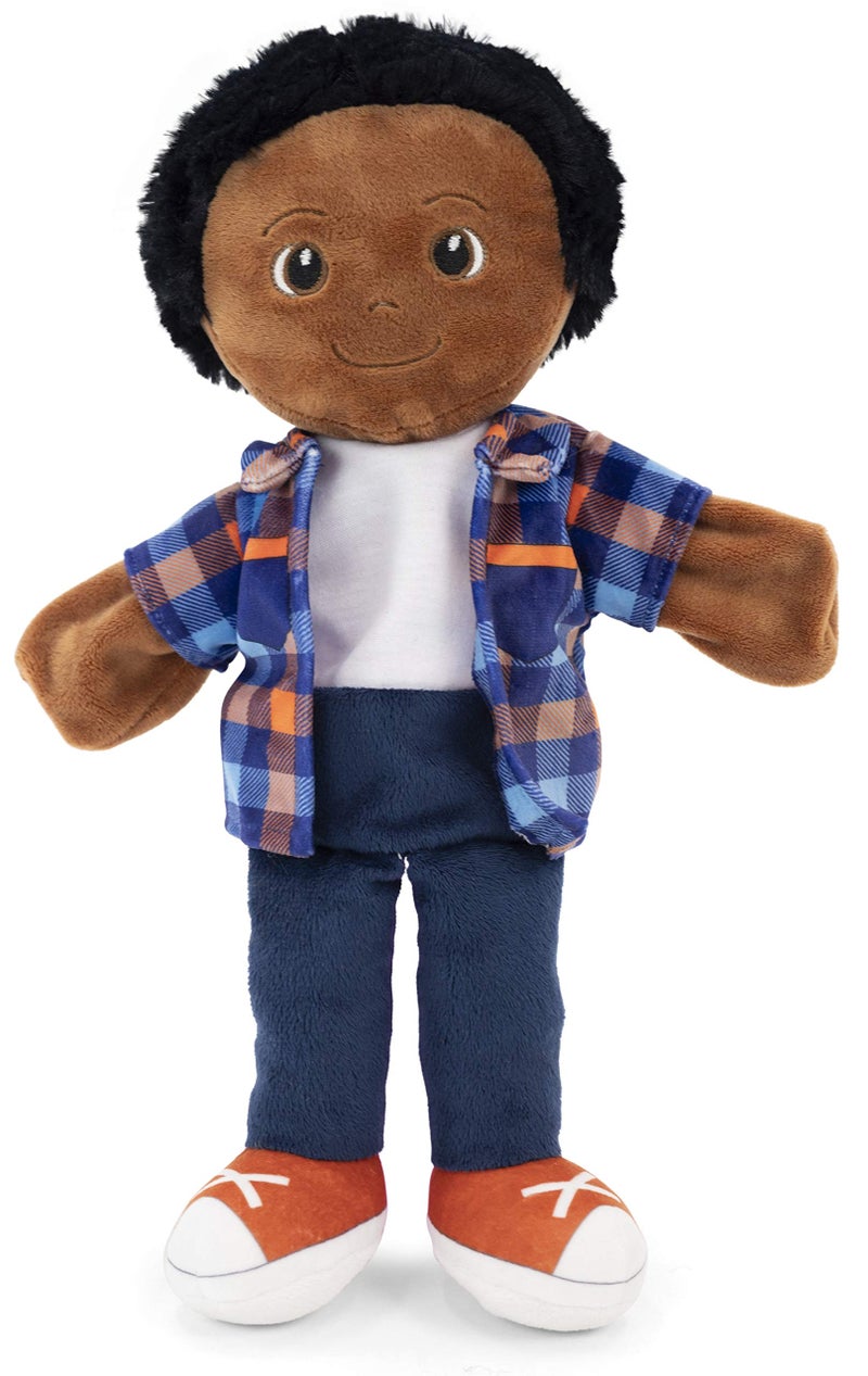 Playtime by Eimmie Hand Puppets - Black Hand Puppets for Girl & Boy - African American Puppet Toy- Boy Puppet - Puppet Theater Puppet - Boy Hand Puppet- Puppet Show Black Puppet - Doll for Boys - Image 1