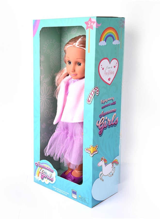 AWESOME GIRLS - Awesome Girls Bonnie Doll 18 Inch | Fashion Doll with Rooted Hair & Inset Eyes | Hypoallergenic, Non-Toxic, BPA-Free | Encourages Creative Play & Style - Image 1
