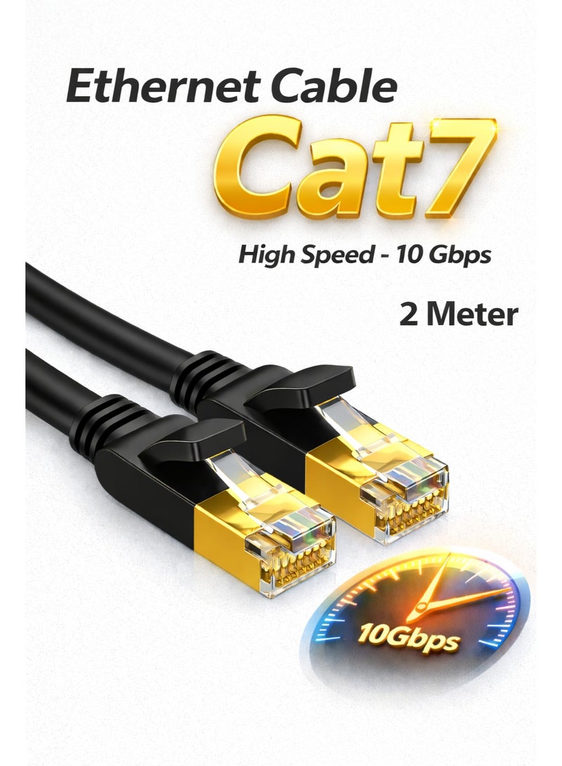 TP-BRIDGE Ethernet Cable Cat7 High Speed 10Gbps RJ45 LAN Network Patch Cord Compatible with PS5 PS4 Xbox PC Laptop Router – 2M - Image 1