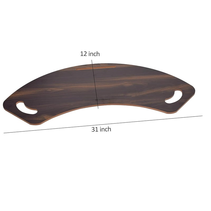 DEAL NUT Laptop Desk Table Tray Portable Wood Curved Lap Desk Table Tray with Handles Lap Desk Notebook Tray Table Book Organizer Lightweight Laptop Stand Brown - Image 4