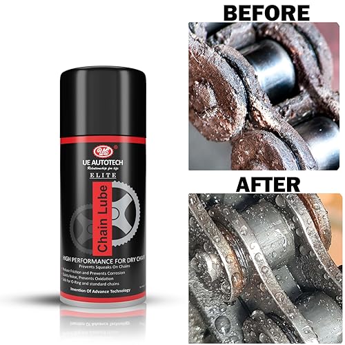UE Chain Lube Spray - 150 ML Rust Remover | motorcycle cleaning kit | Hinge Lubricant Spray and Cleaning Agent | chain lubricant for bike and anti rust spray | water resistant chain Cleaner lube - Image 4