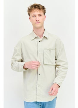 Selected Homme Men Oversized Fit Long Sleeves Corduroy Casual Shirt, Beige  - Image 1