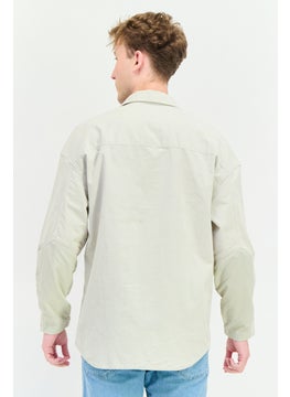 Selected Homme Men Oversized Fit Long Sleeves Corduroy Casual Shirt, Beige  - Image 3
