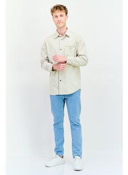 Selected Homme Men Oversized Fit Long Sleeves Corduroy Casual Shirt, Beige  - Image 4