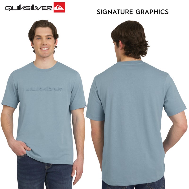 QUIKSILVER تي شيرت كويكسيلفر للرجال بقصة عادية من القطن الناعم، أكمام قصيرة، ظل أزرق، مقاس متوسط - Image 5