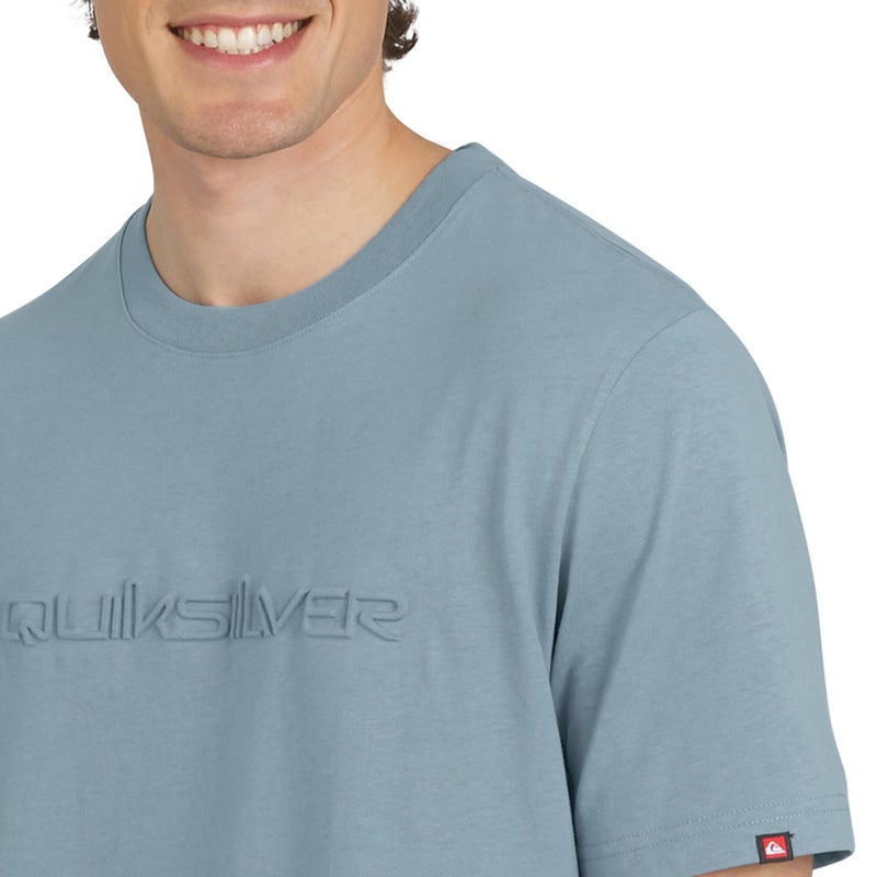 QUIKSILVER تي شيرت كويكسيلفر للرجال بقصة عادية من القطن الناعم، أكمام قصيرة، ظل أزرق، مقاس متوسط - Image 2