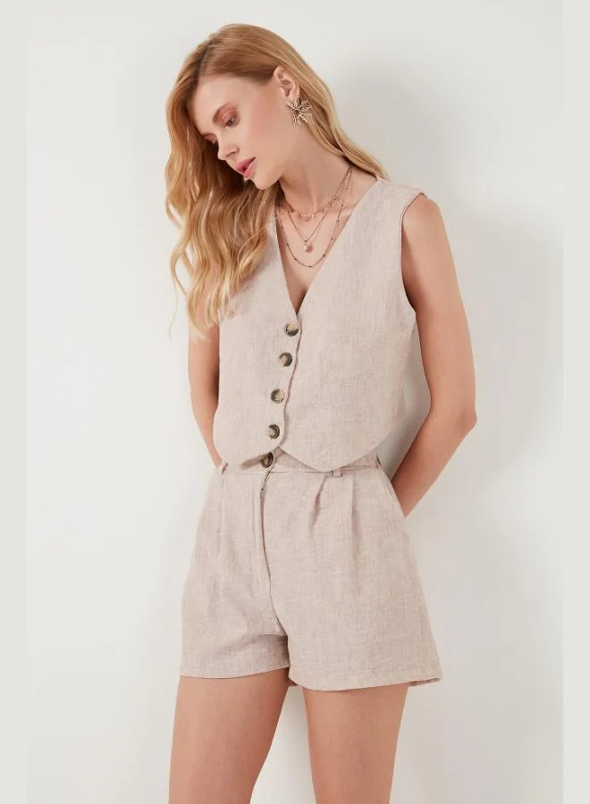 Lela  Lela Flamlı Regular Fit V-Neck Vest and Shorts Set for Women SET 67045802S4 for Women | Best Price UAE