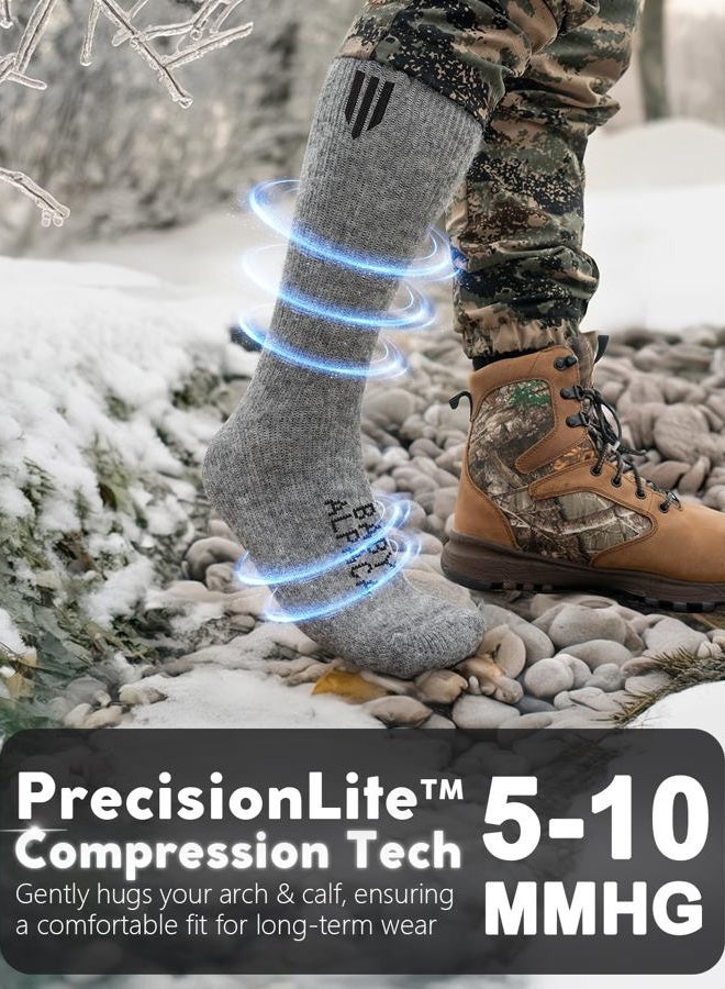 Juclise Alpaca Boot Socks for Men and Women, Moisture Wicking, Temperature Regulating, Hiking, Running (US, Alpha, Medium, Regular, Regular, Light Gray) - Image 5