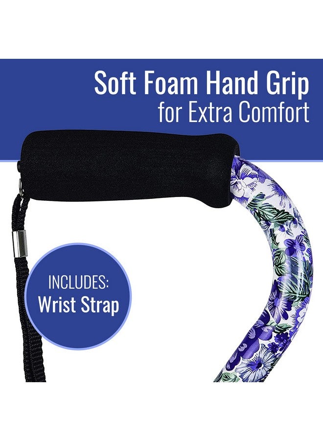 DMI Briggs Offset Foam Grip, Offset Cane, Purple Flowers  - Image 1