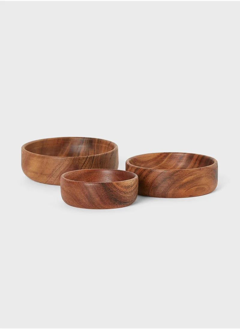 H&M 3-Pack Wooden Bowls