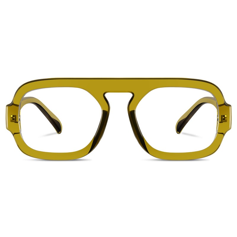 YMRFW Aviator Blue Light Blocking Glasses for Women Men Square Flat Top Computer TV Eyeglasses Anti Eyestrain - Image 1